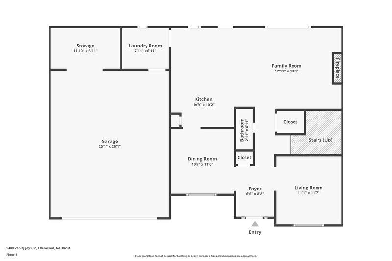 2,235/Mo, 5488 Vanity Joys Ln Ellenwood, GA 30294 Floor Plan View