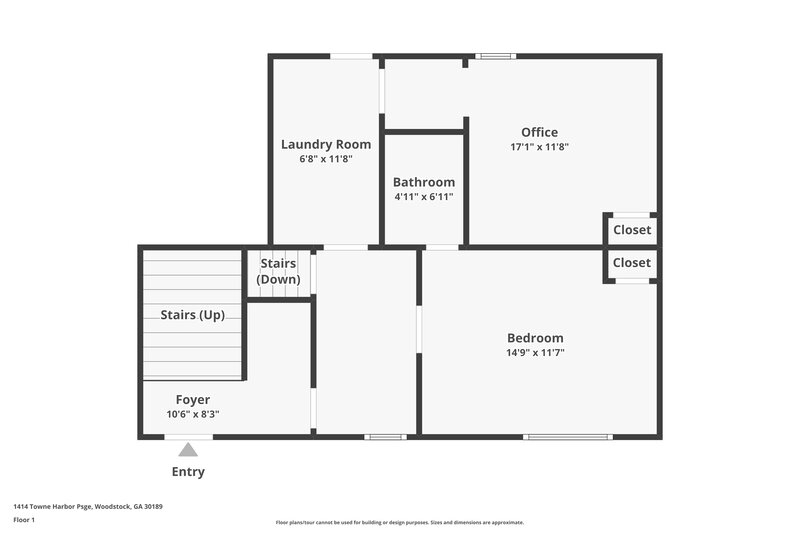 2,240/Mo, 1414 Towne Harbor Psge Woodstock, GA 30189 Floor Plan View