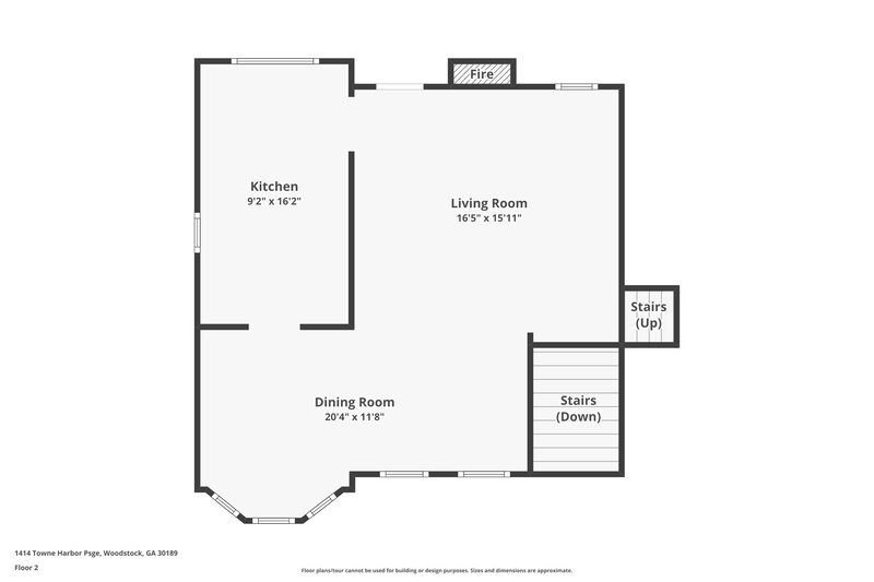 2,240/Mo, 1414 Towne Harbor Psge Woodstock, GA 30189 Floor Plan View 2