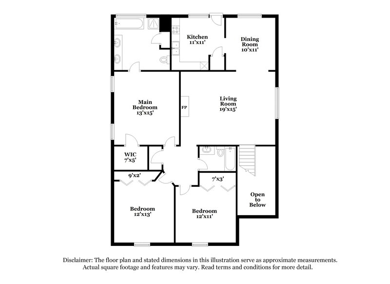 1,840/Mo, 5711 Meadowview Rd Rex, GA 30273 Floor Plan View 2