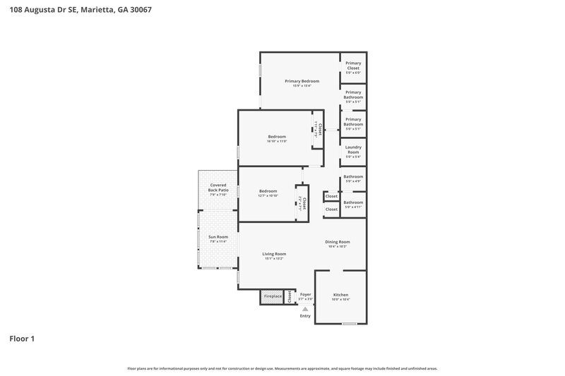 1,925/Mo, 108 Augusta Dr SE Marietta, GA 30067 Floor Plan View