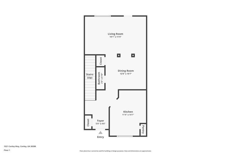 1,640/Mo, 1521 Conley Way Conley, GA 30288 Floor Plan View