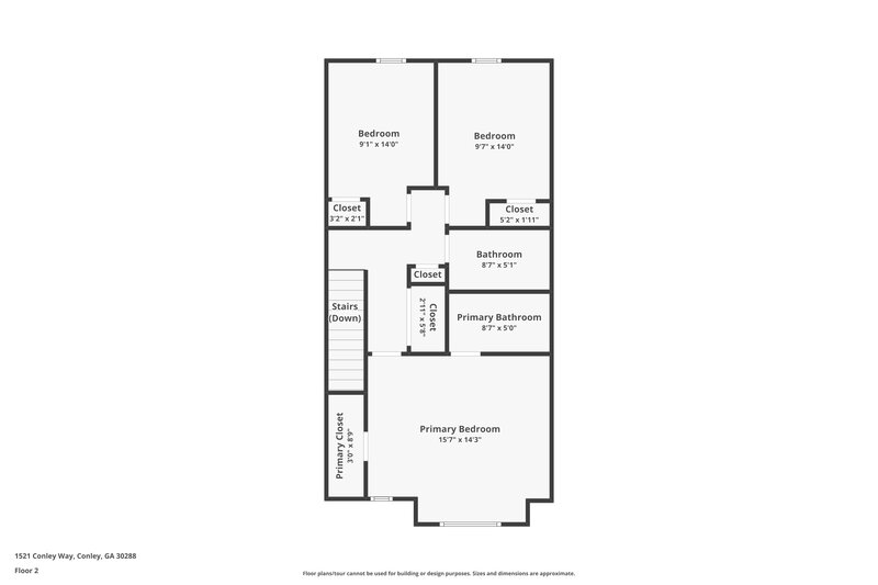 1,640/Mo, 1521 Conley Way Conley, GA 30288 Floor Plan View 2