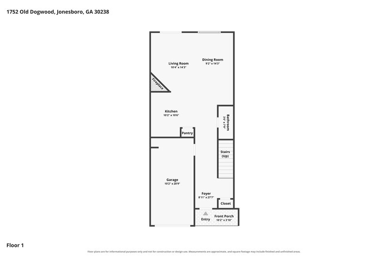 1,770/Mo, 1752 Old Dogwood Jonesboro, GA 30238 Floor Plan View