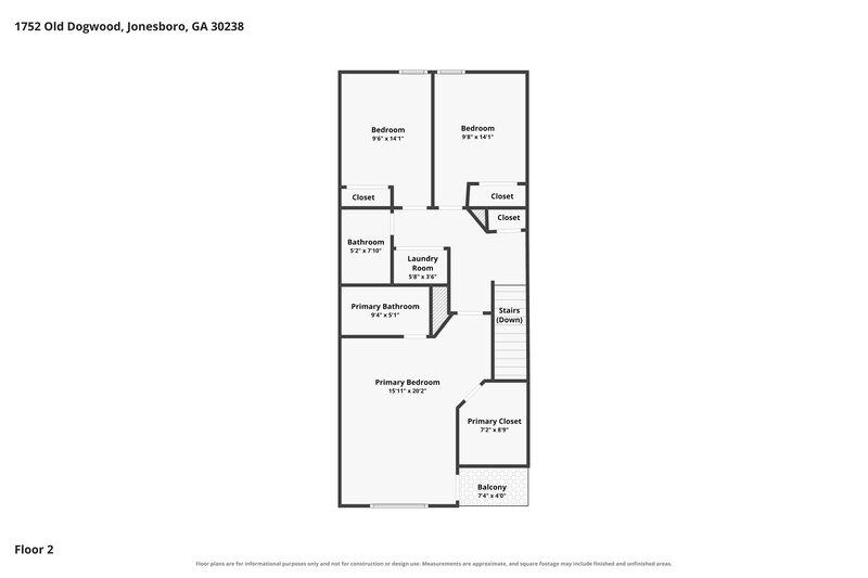 1,770/Mo, 1752 Old Dogwood Jonesboro, GA 30238 Floor Plan View 2