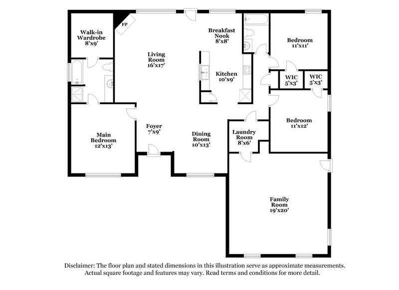 1,685/Mo, 100 Maplewood Dr Temple, GA 30179 Floor Plan View