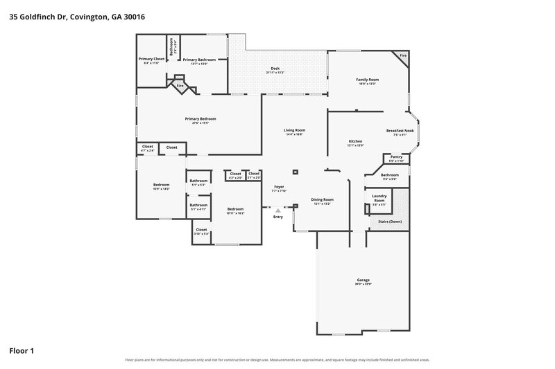 2,330/Mo, 35 Goldfinch Dr Covington, GA 30016 Floor Plan View