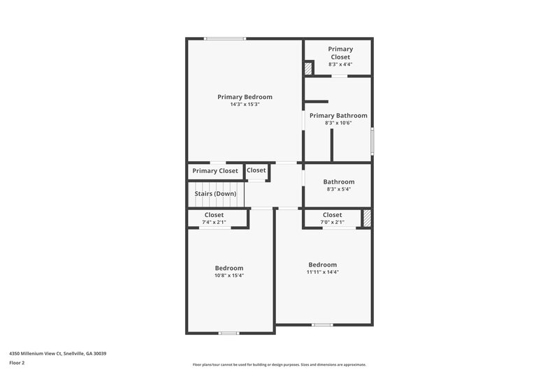1,980/Mo, 4350 Millenium View Ct Snellville, GA 30039 Floor Plan View 2