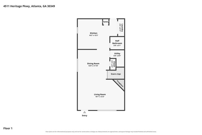 1,710/Mo, 4511 Heritage Pkwy Atlanta, GA 30349 Floor Plan View