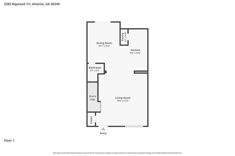 1,740/Mo, 2285 Bigwood Trl College Park, GA 30349 Floorplan View