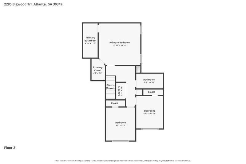 1,740/Mo, 2285 Bigwood Trl College Park, GA 30349 Floorplan View 2
