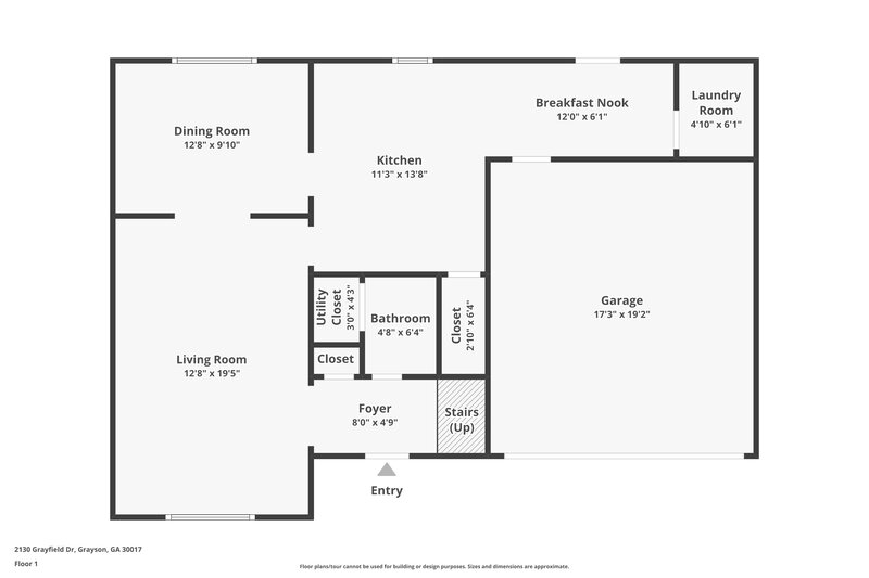 1,815/Mo, 2130 Grayfield Dr Grayson, GA 30017 Floorplan View