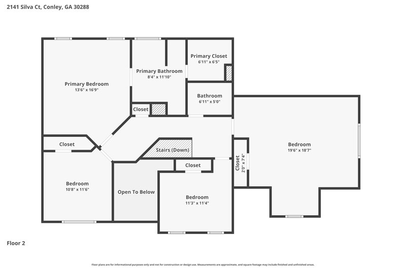 2,225/Mo, 2141 Silva Ct Conley, GA 30288 Floor Plan View