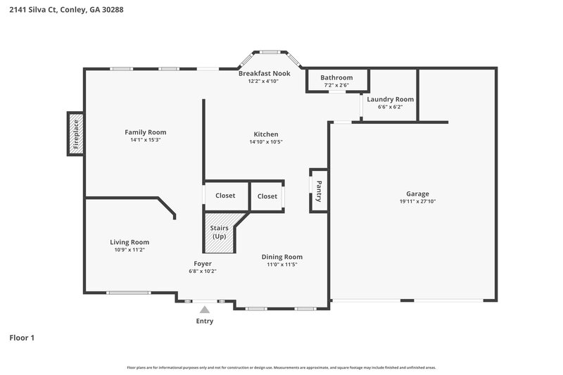 2,225/Mo, 2141 Silva Ct Conley, GA 30288 Floor Plan View 2