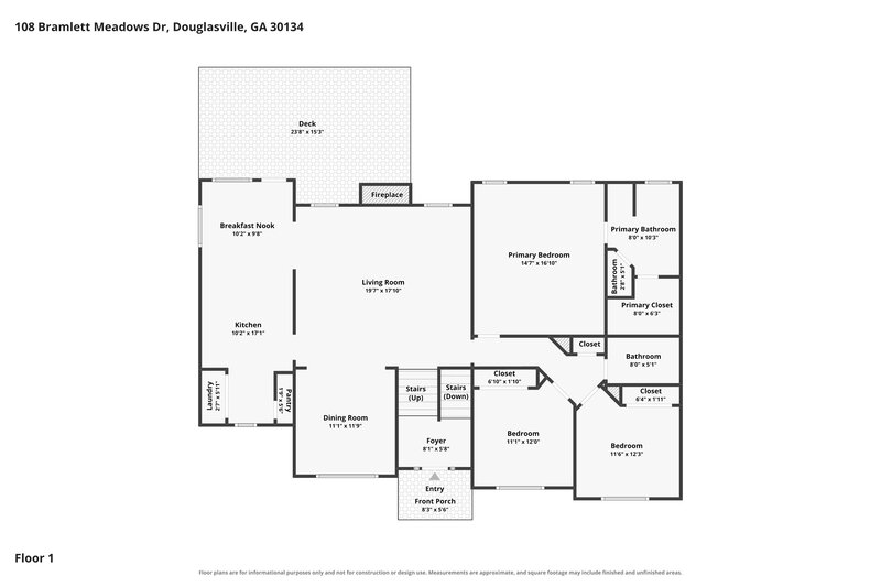 2,215/Mo, 108 Bramlett Meadows Dr Douglasville, GA 30134 Floor Plan View 2