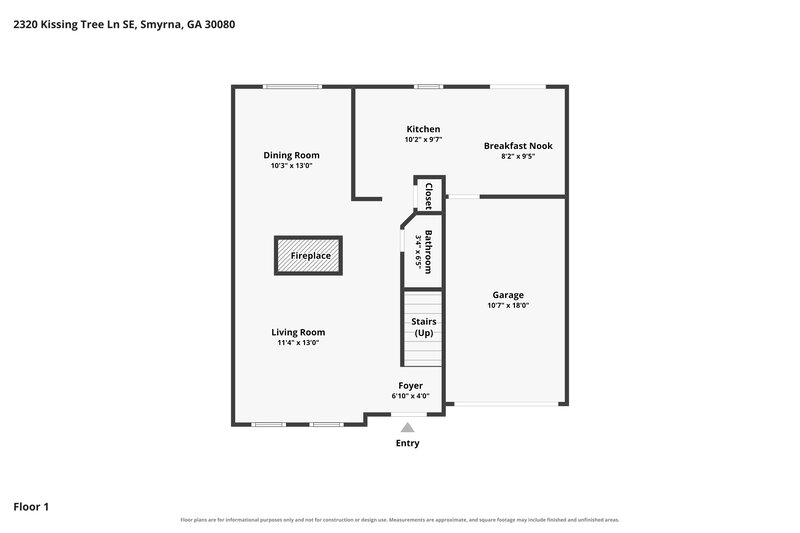 2,280/Mo, 2320 Kissing Tree Ln SE Smyrna, GA 30080 Floor Plan View