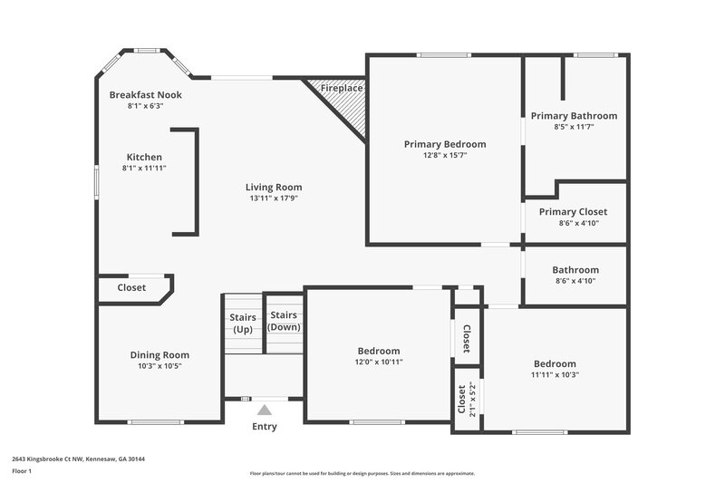 2,420/Mo, 2643 Kingsbrooke Ct NW Kennesaw, GA 30144 Floor Plan View 2