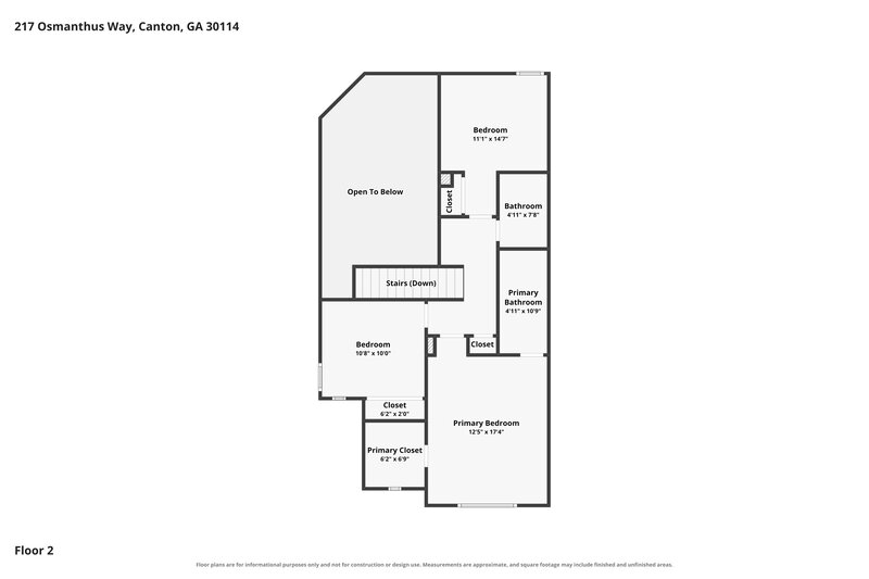 2,040/Mo, 217 Osmanthus Way Canton, GA 30114 Floor Plan View