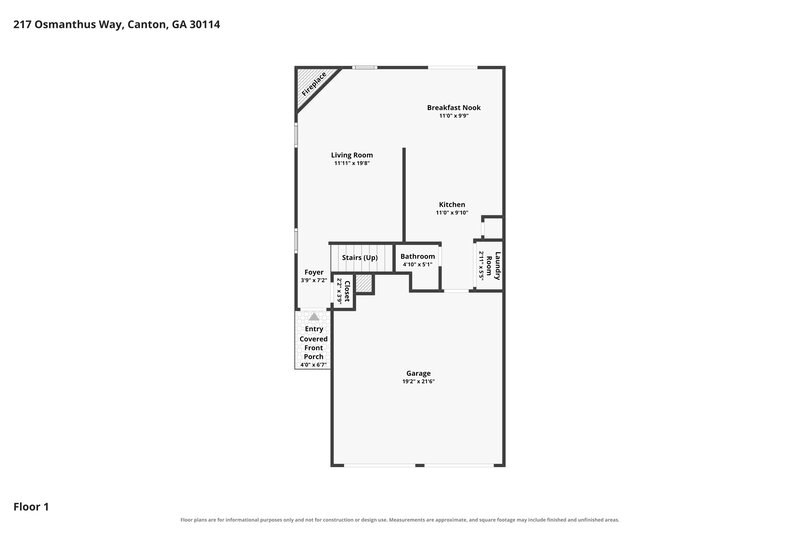 2,040/Mo, 217 Osmanthus Way Canton, GA 30114 Floor Plan View 2