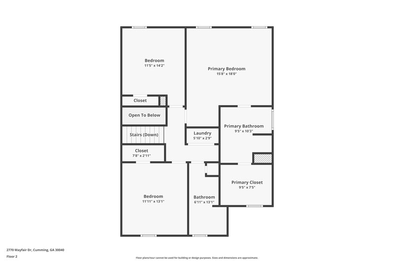 1,855/Mo, 2770 Mayfair Dr Cumming, GA 30040 Floor Plan View 2