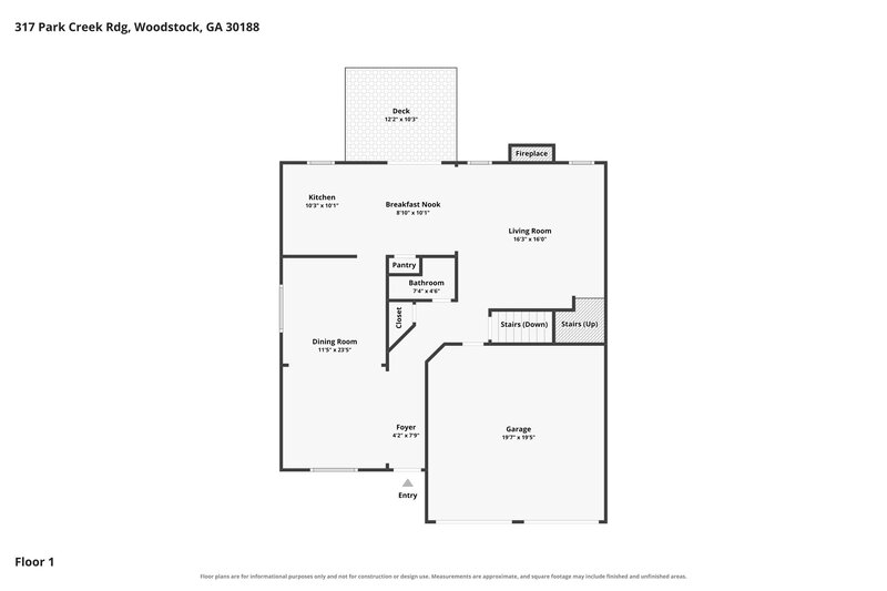2,410/Mo, 317 Park Creek Rdg Woodstock, GA 30188 Floor Plan View 2