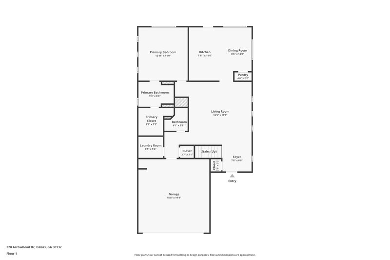2,900/Mo, 320 Arrowhead Dr Dallas, GA 30132 Floor Plan View