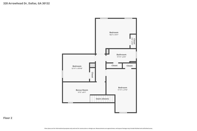 1,890/Mo, 320 Arrowhead Dr Dallas, GA 30132 Floor Plan View 2