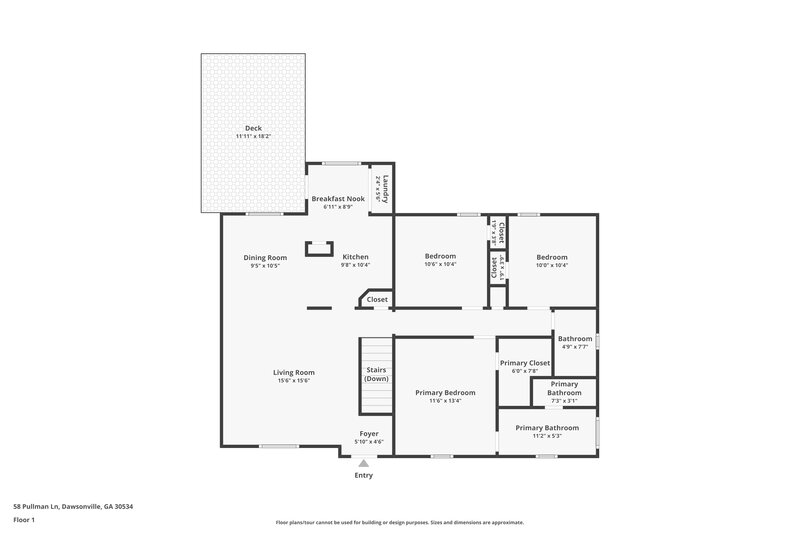1,835/Mo, 58 Pullman Ln Dawsonville, GA 30534 Floor Plan View