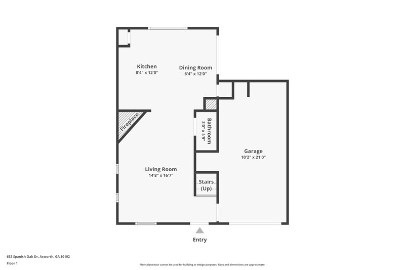 1,835/Mo, 632 Spanish Oak Dr Acworth, GA 30102 Floor Plan View