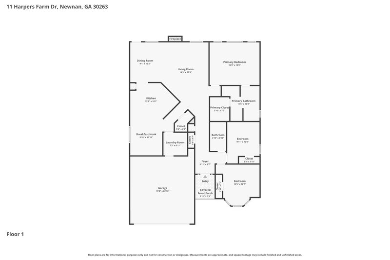 1,945/Mo, 11 Harpers Farm Dr Newnan, GA 30263 Floorplan View