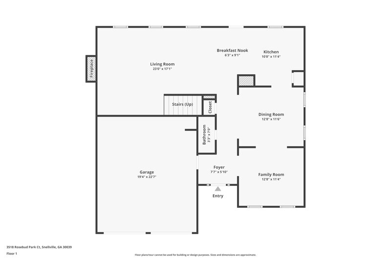 2,320/Mo, 3518 Rosebud Park Ct Snellville, GA 30039 Floorplan View