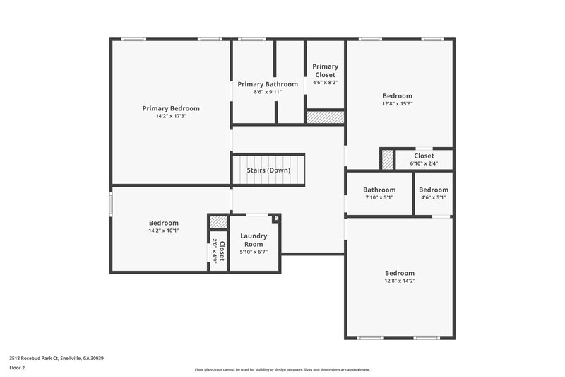 2,320/Mo, 3518 Rosebud Park Ct Snellville, GA 30039 Floorplan View 2