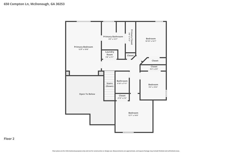 2,210/Mo, 650 Compton Ln McDonough, GA 30253 Floor Plan View 2