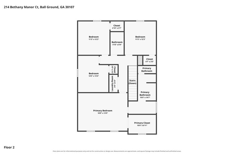 2,090/Mo, 214 Bethany Manor Ct Ball Ground, GA 30107 Floor Plan View 3