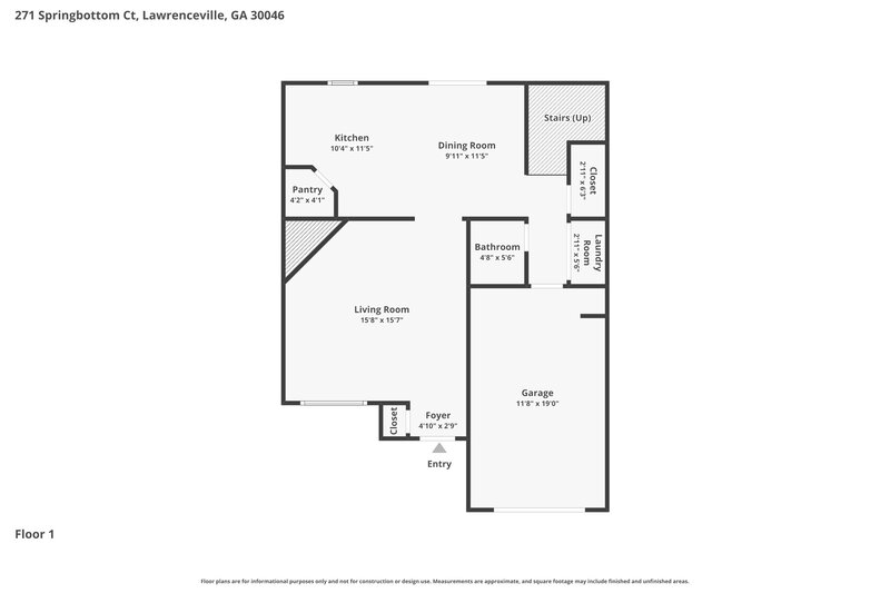 1,840/Mo, 271 Springbottom Ct Lawrenceville, GA 30046 Floorplan View