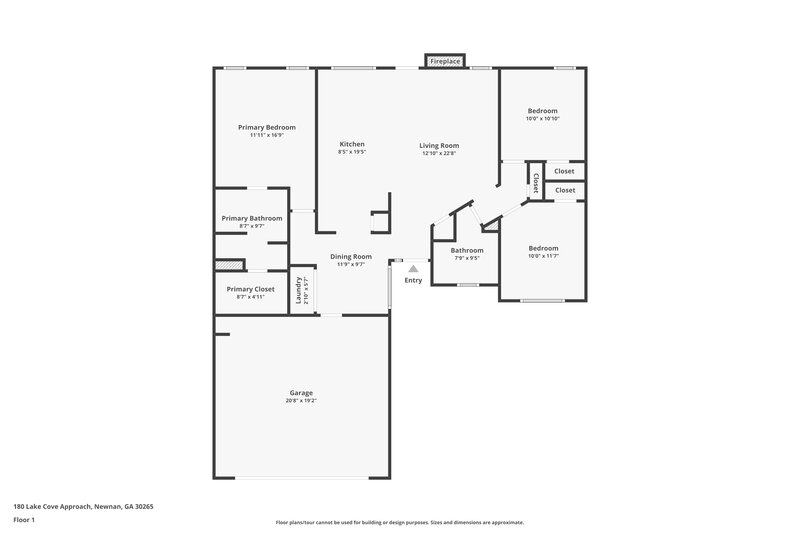2,085/Mo, 180 Lake Cove Approach Newnan, GA 30265 Floor Plan View