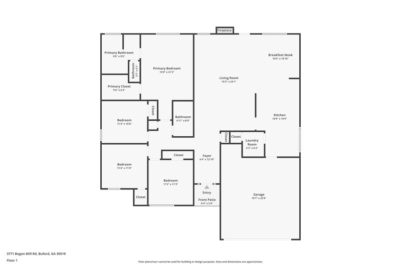 2,285/Mo, 3771 Bogan Mill Rd Buford, GA 30519 Floor Plan View
