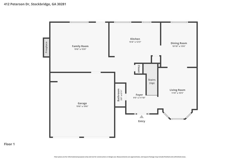 2,300/Mo, 412 Peterson Dr Stockbridge, GA 30281 Floor Plan View 2