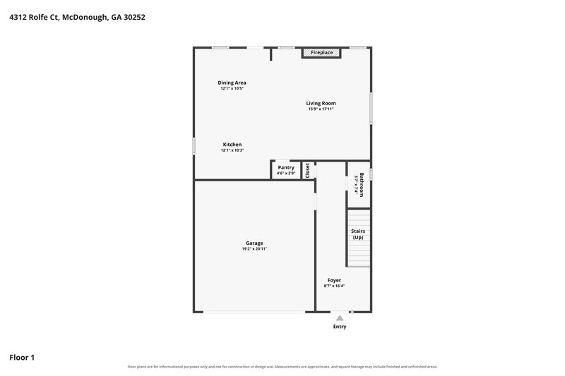 2,275/Mo, 4312 Rolfe Ct McDonough, GA 30252 Floor Plan View