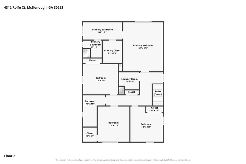 2,275/Mo, 4312 Rolfe Ct McDonough, GA 30252 Floor Plan View 2