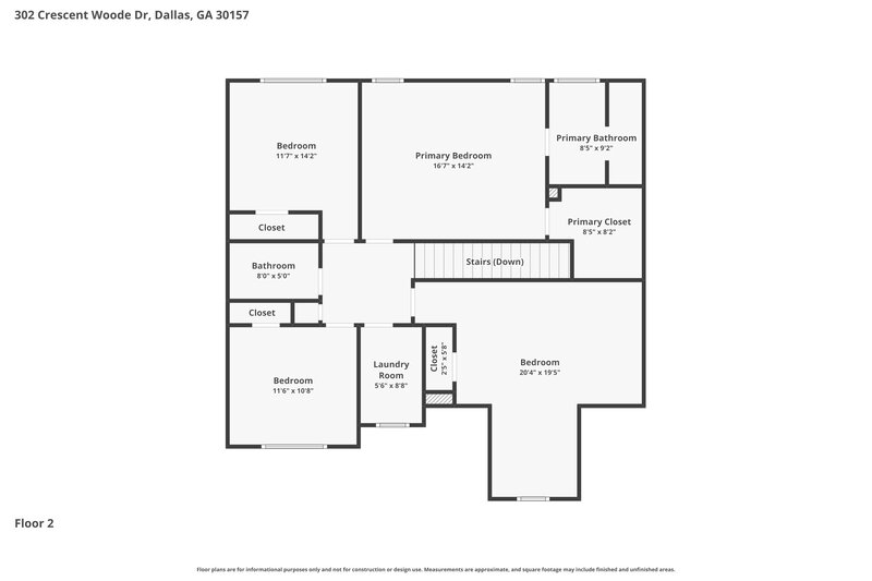 1,990/Mo, 302 Crescent Woode Dr Dallas, GA 30157 Floor Plan View 2