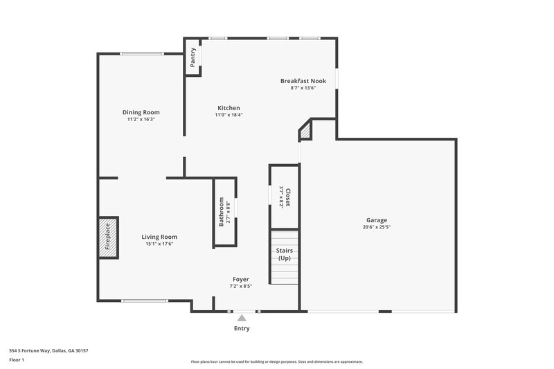 3,400/Mo, 554 S Fortune Way Dallas, GA 30157 Floor Plan View