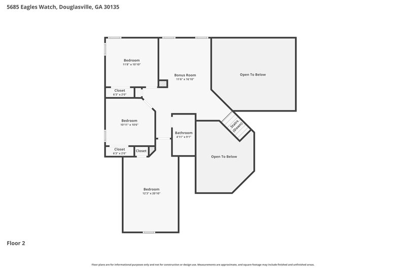 2,400/Mo, 5685 Eagles Watch Douglasville, GA 30135 Floor Plan View