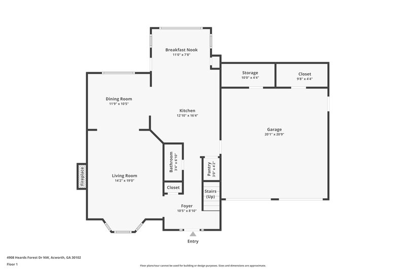 2,505/Mo, 4908 Heards Forest Dr NW Acworth, GA 30102 Floor Plan View