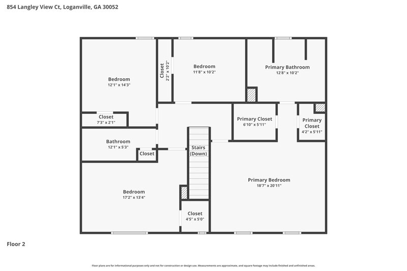 2,075/Mo, 854 Langley View Ct Loganville, GA 30052 Floor Plan View