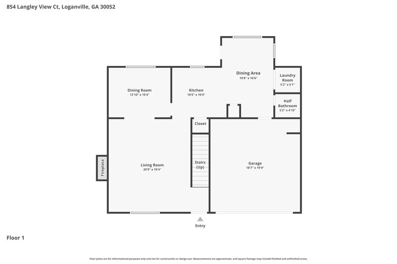 2,075/Mo, 854 Langley View Ct Loganville, GA 30052 Floor Plan View 2