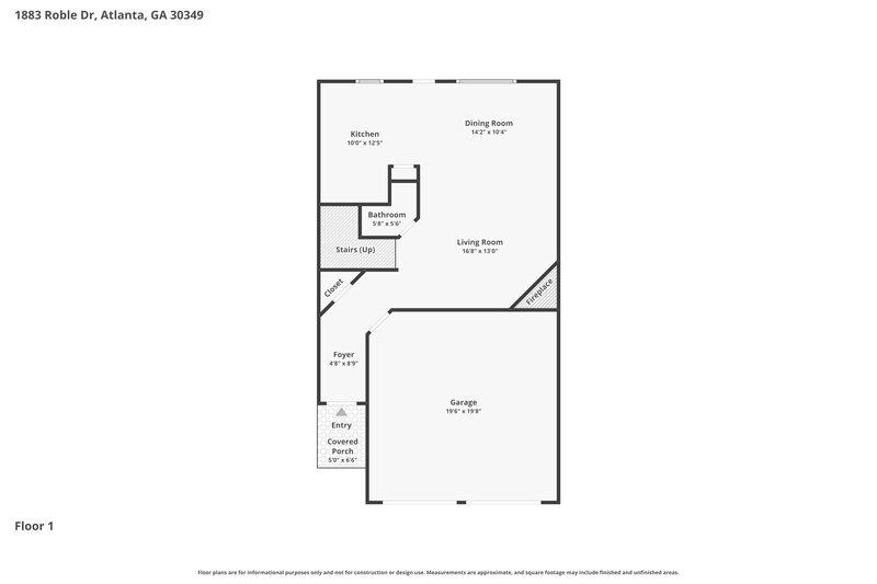 2,040/Mo, 1883 Roble Dr College Park, GA 30349 Floor Plan View