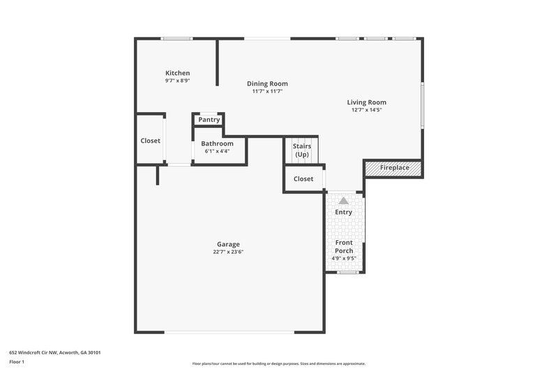 1,900/Mo, 652 Windcroft Cir NW Acworth, GA 30101 Floor Plan View