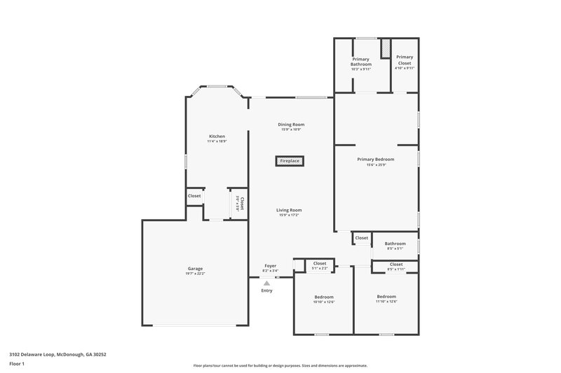 2,920/Mo, 3102 Delaware Loop McDonough, GA 30252 Floor Plan View