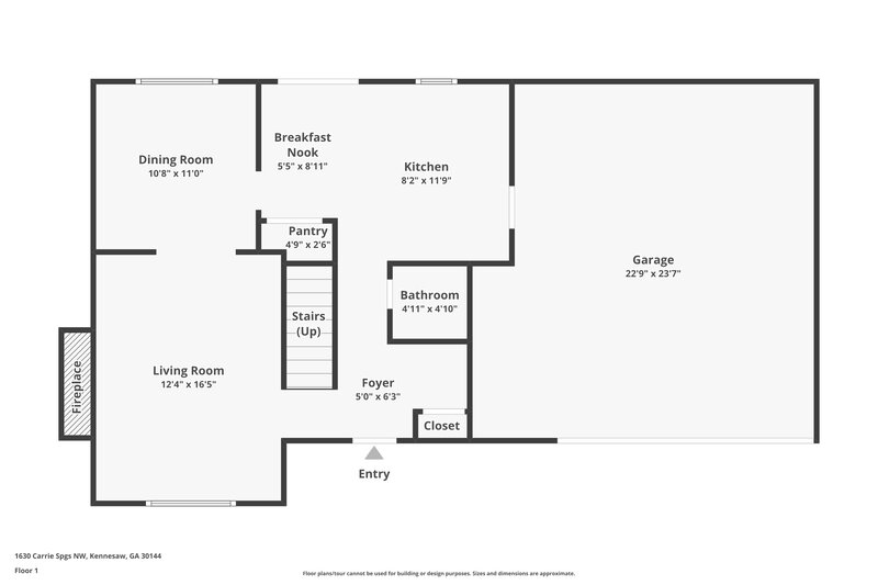 1,870/Mo, 1630 Carrie Spgs NW Kennesaw, GA 30144 Floor Plan View